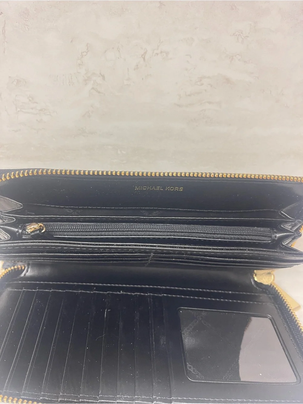 Michael Kors Brown and Black Signature Wristlet Wallet